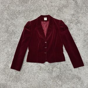 VTG Montgomery Ward Junior’s Red Velvet Blazer Size 11 70’s Holiday Equestrian